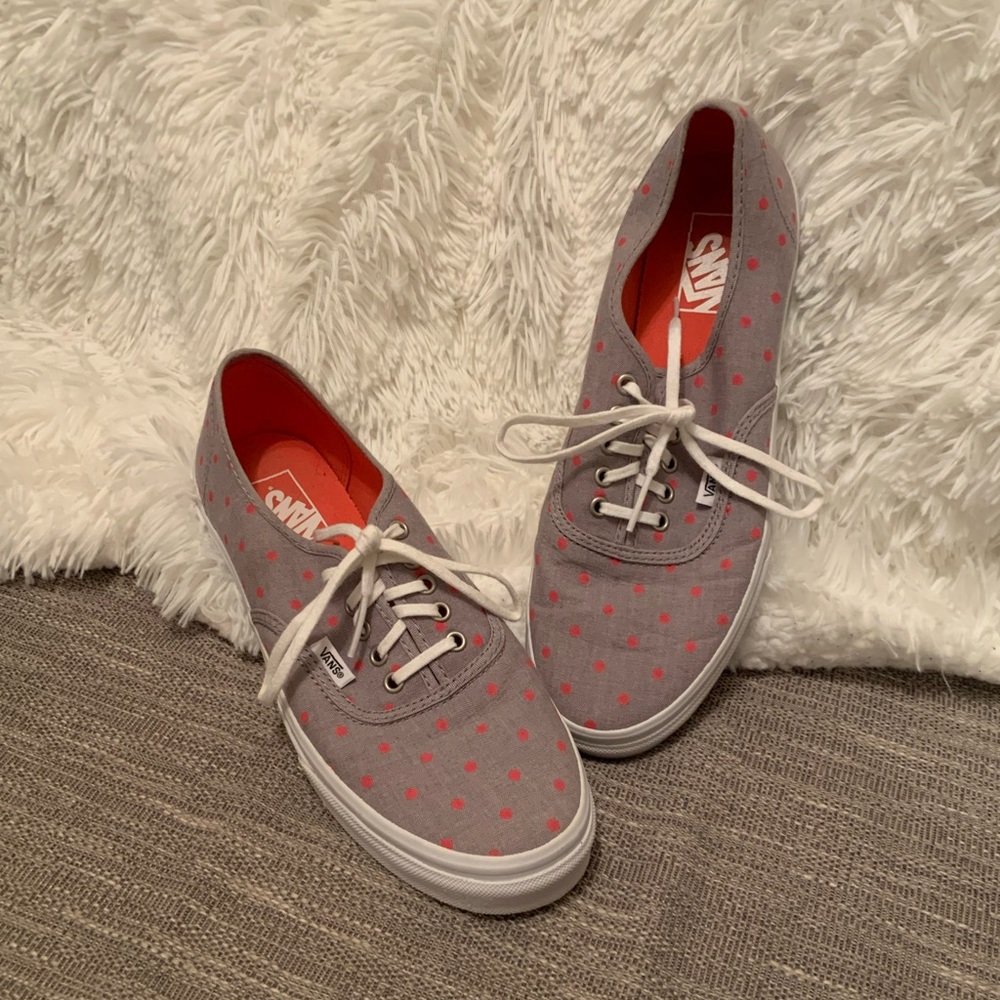 Gray and Pink Polka Dot Vans Women’s 10.5 Men’s 9